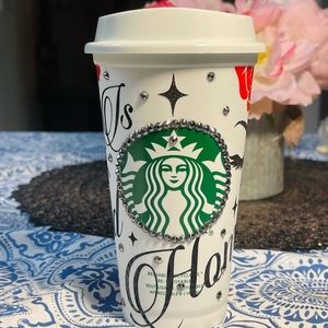 Starbucks 16oz hot cup LOVE IS BLIND HOMEGIRL bling New